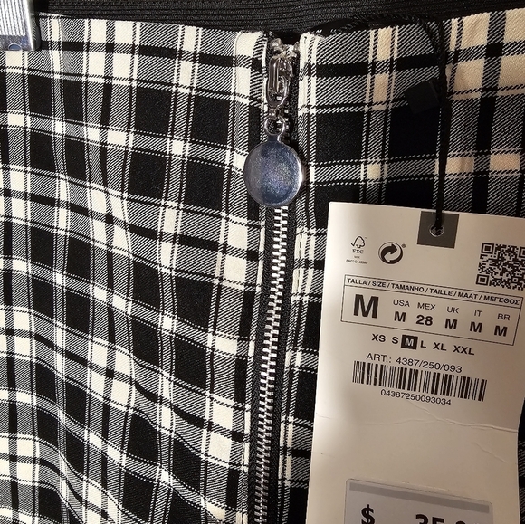 Zara Black and Cream Hi Rise Legging Women's Size Medium NWT - Picture 7 of 11